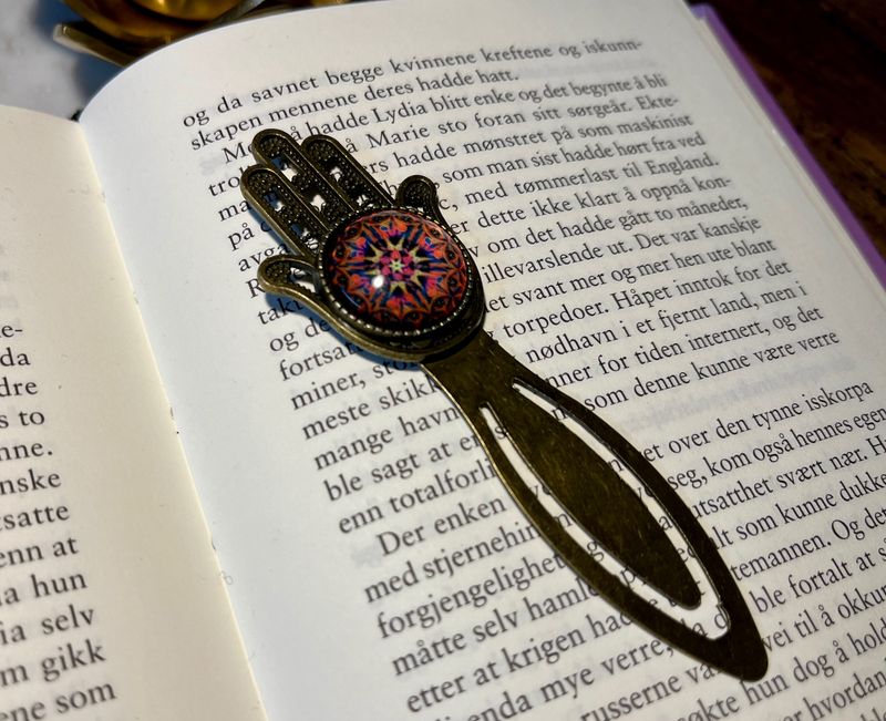 Bokmerke Hamsa hånd rosa Kaleidoskop